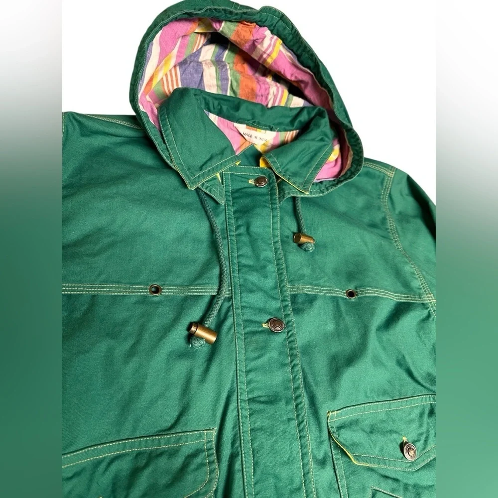 Vintage CDNY Kids Light Chore Coat Jacket Medium 10/12 Cotton Removable Hood